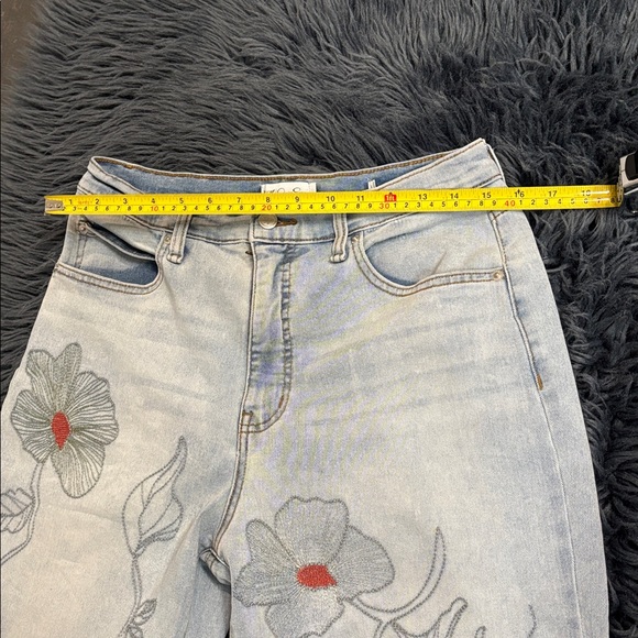 Jessica Simpson Light Blue Floral Embroidered Jeans - Picture 12 of 16